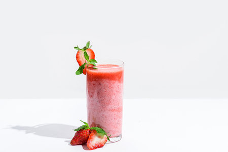 smoothies with strawberries and milk. High quality photoの写真素材
