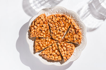 kozinaki dessert made of peanuts and molasses. High quality photoの写真素材