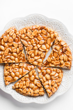 kozinaki dessert made of peanuts and molasses. High quality photoの写真素材