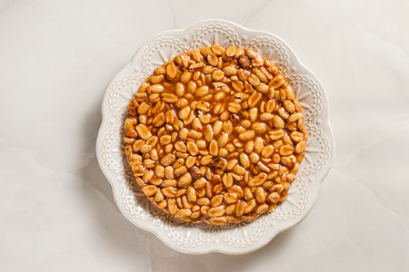 kozinaki dessert made of peanuts and molasses. High quality photoの写真素材