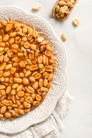 kozinaki dessert made of peanuts and molasses. High quality photoの写真素材