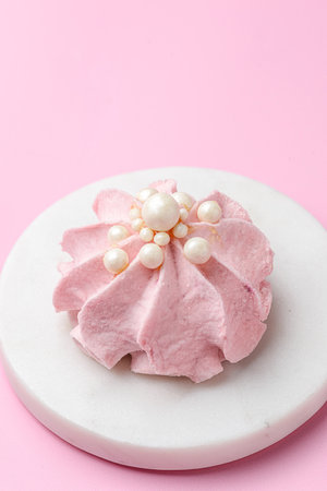 marshmallows on a pink background. High quality photoの写真素材