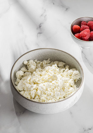 cottage cheese baked on a marble table. High quality photo