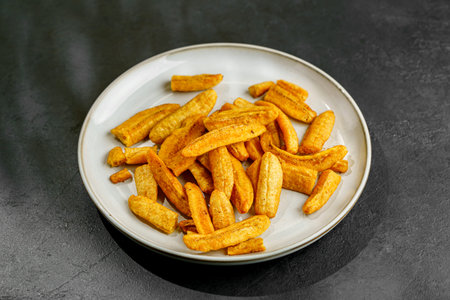 dried bananas on a plate. High quality photo