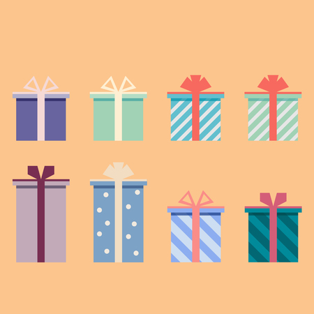 gift boxes setのイラスト素材