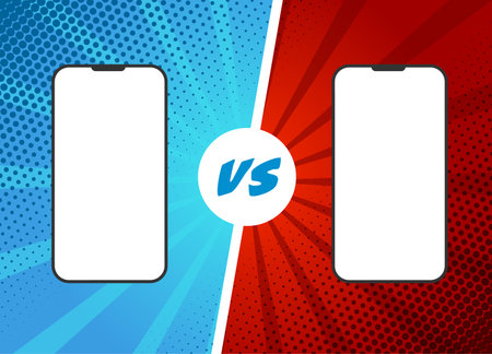 Phone empty screen template for comics duel.のイラスト素材