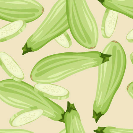 Squash seamless pattern. Summer farm banner concept. Vector illustrationのイラスト素材