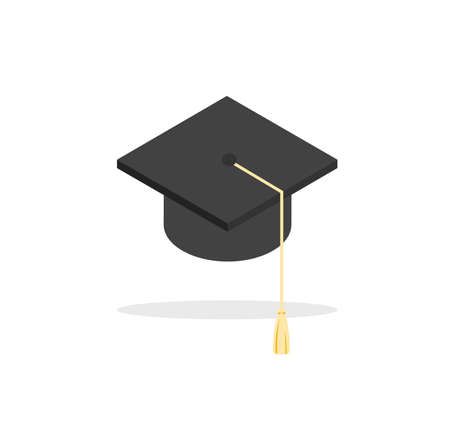 Bachelor cap icon. Education hat in trendy flat style. Vector illustration isolated.のイラスト素材