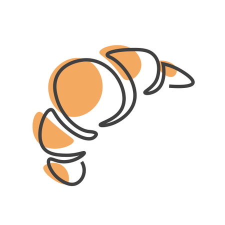 Croissant linear icon. Bakery symbol. Vector illustration isolated on white background.のイラスト素材