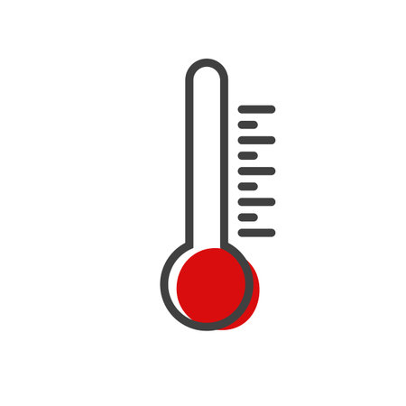 Thermometer linear icon. Weather scale outline symbol. Vector illustration isolated on white...