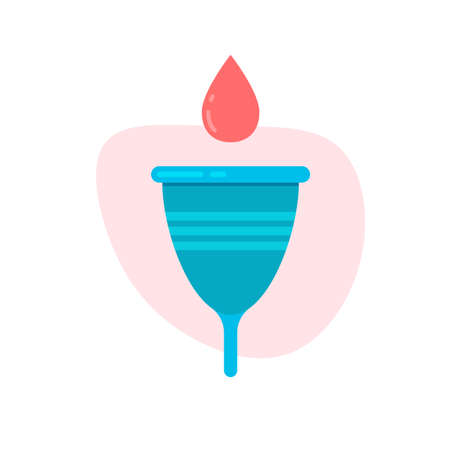 Zero waste menstrual cup. Eco protection for women in critical days. Feminine hygiene product. vector illustration.のイラスト素材