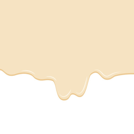 Vanilla or milk cream melted on white background. Sweet ice cream template or mockup. vector illustration.のイラスト素材