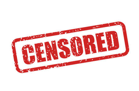 Grunge red censored word. rubber seal stamp. Vector illustration isolated on white background.のイラスト素材