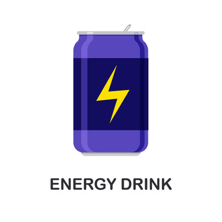 Energy drink icon. Carbonated non-alcoholic water. Vector illustration in trendy flat style isolated on white background.のイラスト素材