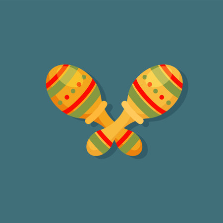 Mexican national maracas. Vector illustration in trendy flat style.のイラスト素材