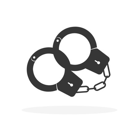 Handcuff icon. Vector illustration in trendy flat style isolated.のイラスト素材