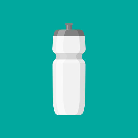 Plastic sport shaker icon. Blank bicycle bottle for water. Drink container template. Vector illustration isolated.のイラスト素材
