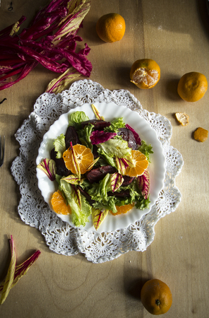 salad with clementinesの写真素材