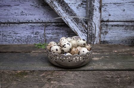 fresh delicious farm quail eggsの写真素材