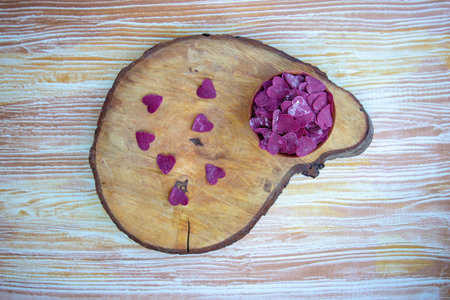 homemade beet paste in the form of hearts