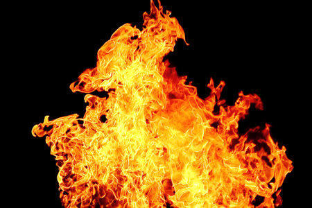 Image with red flame on the black background