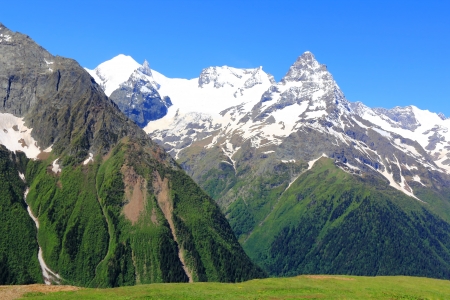 Image of beautiful landscape with Caucasus mountainsの写真素材
