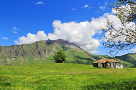 Image of beautiful landscape with Caucasus mountainsの写真素材