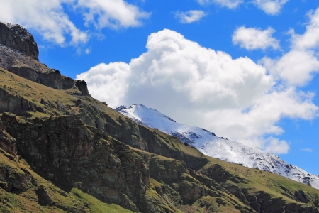 Image of beautiful landscape with Caucasus mountainsの写真素材