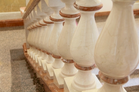 Image of white and gold balustrade patternの写真素材