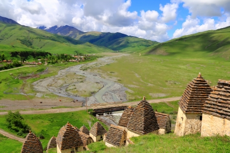 Image of dead town in Caucasus mountainsの写真素材