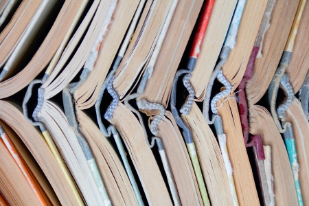 Image of stack old hardcover bound booksの写真素材