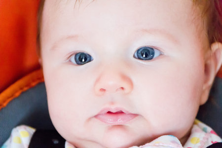 beautiful cute newborn infant girlの写真素材