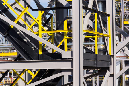 Industrial texture of refinery tower for making gasolineの写真素材