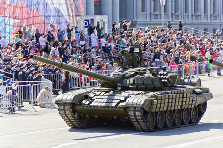 SAMARA, RUSSIA - MAY 9, 2016: Russian military transport at the parade on annual Victory Day, May, 9, 2016 in Samara, Russia.のeditorial素材