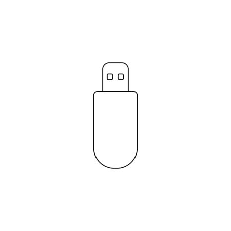 USB icon. Flash Drive vector line icon symbol isolated on white background.のイラスト素材