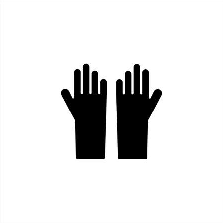 Rubber gloves glyph icon. Solid vector black icon. Logo Illustration.のイラスト素材