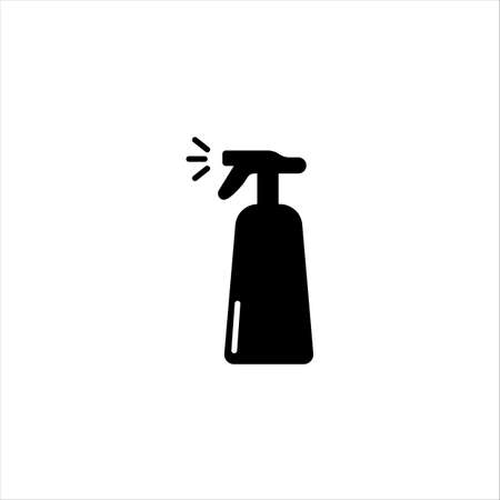 Spray bottle glyph icon, isolated on a white background. Logo illustration. Garden sprayer, sprayer for water, cleaning products, fertilizers, chemicals, alcohol purifier.のイラスト素材