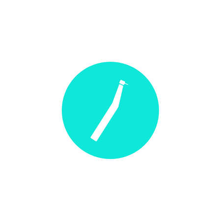 Dental drill icon. Dental instrument. Dentistry. A simple vector icon in a flat style is isolated. Illustration of the logo. White silhouette on a blue backgroundのイラスト素材