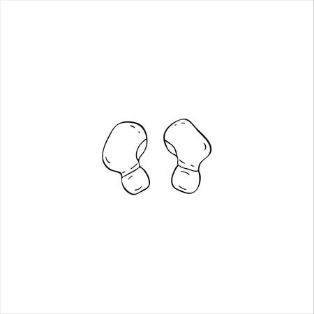 Wireless Headphones. Vector hand-drawn illustration Earpiece in Doodle style. Black outline sketch isolated on a white backgroundのイラスト素材