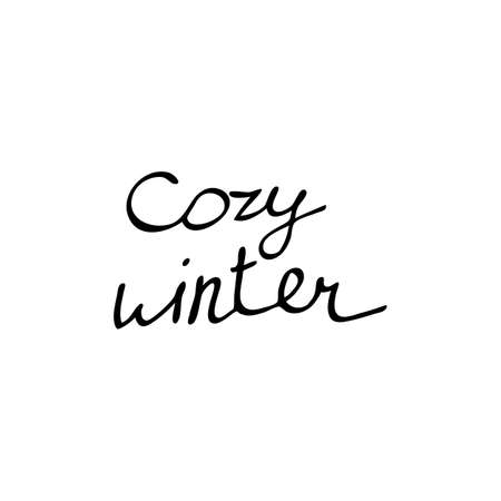 A cozy winter. Hand lettered winter quote. Vector illustrationのイラスト素材