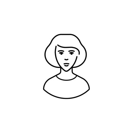 The woman icon. The avatar of a woman. It can be used in the beauty industry. Cosmetology, facial care, massage, spa, hairstyles. The design element of the logo, business card. Vectorのイラスト素材