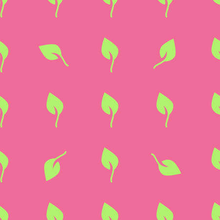 Leaves are a seamless pattern. Green leaves on a pink background. Bright vector spring background. For packaging paper, fabricのイラスト素材