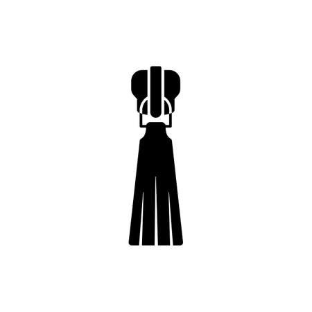 Zipper. Solid vector black icon isolated on white backgroundのイラスト素材