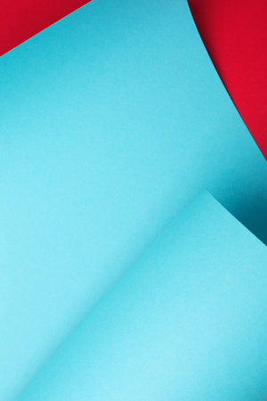 Blue curve paper abstract background. Art frame, copy space. Geometric, minimal.の写真素材
