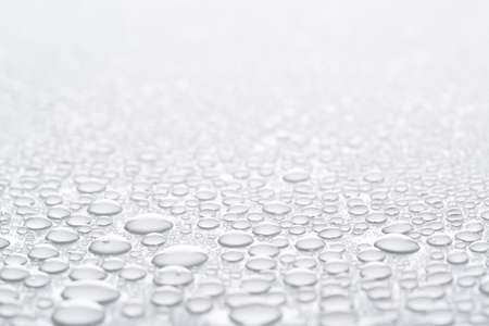 Pure water drops texture on white abstract background.の写真素材