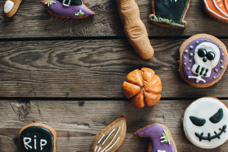 Halloween cookies. Halloween holiday concept. Pumpkin. Autumn mood. Happy Halloween.