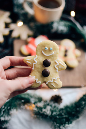 Christmas cookies. Winter and christmas atmosphere.
