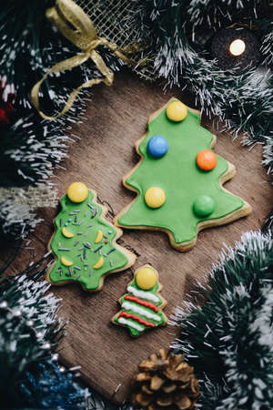 Christmas cookies. Winter and christmas atmosphere.の写真素材