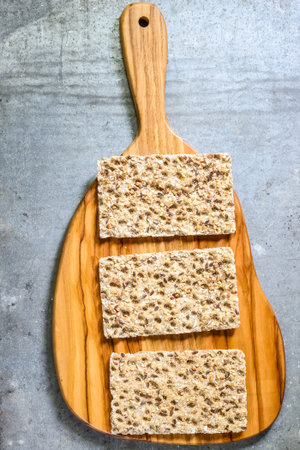 Crisp breadsnack. Healthy breakfast. diet concept. Top view