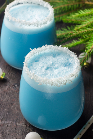 Blue curacao Christmas Cocktailの写真素材